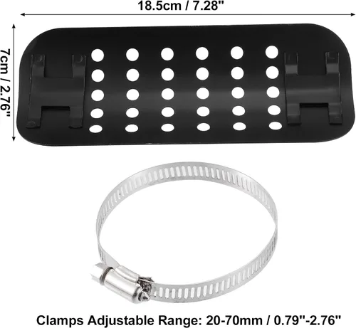 Miniatura 3 de X AUTOHAUX 1 Unidades Universal Motocicleta Escape Escudo Calor Escudo Tubo Protector De Escape Silenciador Protector Negro