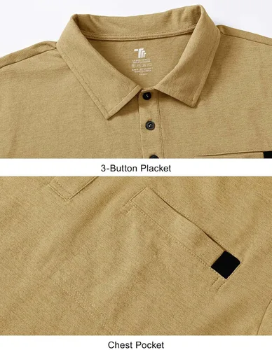 Miniatura 5 de Rdruko Polo de golf para hombre, manga corta, ajuste seco, cuello con bolsillo, tenis, trabajo, casual