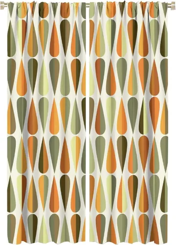 Miniatura 14 de Cortinas opacas de arte abstracto de mediados de siglo para dormitorio, cortinas modernas de estilo bohemio con hojas geométricas florales, cortinas