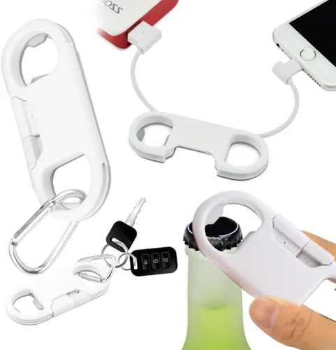 Miniatura 6 de WOONEKY Llavero de datos para abrebotellas, cable de carga USB C, multiherramienta, portátil, paquete de 2 unidades, diseño compacto para uso diario