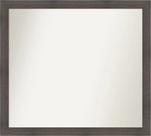 Miniatura 269 de Amanti Art Espejo de pared personalizado no biselado (24 x 27 pulgadas), marco estrecho de nogal chipre - varios tamaños personalizados - Espejo