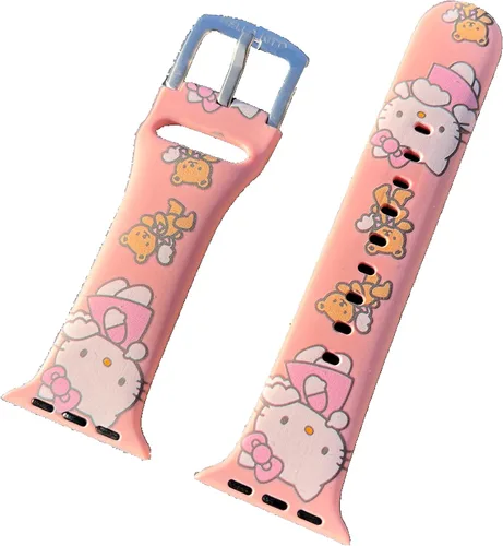 Miniatura 13 de Correa de silicona para Apple Watch de Hello Kitty para 38/40/1.614 in para Series 7/6/5/4/3/2/1/SE