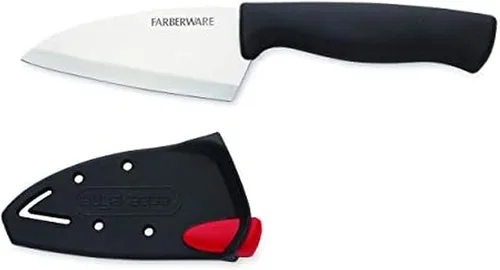 Miniatura 20 de Farberware Edgekeeper – Cuchillo de carnicero de 15 cm con cubierta autoafilable, cuchillo de cocina de acero inoxidable de alto carbono con mango