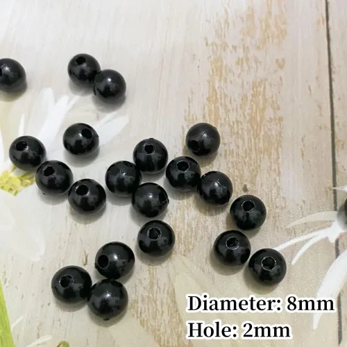Miniatura 2 de 300 cuentas de perlas para manualidades, perlas de resina de 0.315 pulgadas para hacer joyas, cuentas redondas sueltas con agujero para collares