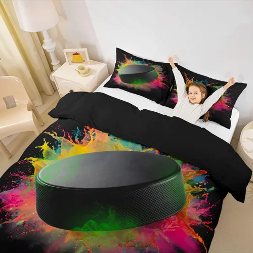 Miniatura 6 de Erosebridal Sports Duvet Cover Football Patchwork Bedding Sets, Geometric Ball Pattern Bed Cover Rugby Game Bed Set Twin
