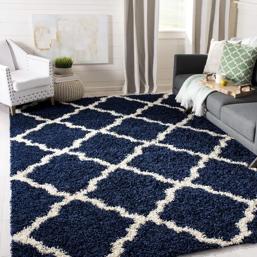 Miniatura 101 de Safavieh - Dallas Shag Collection SGD257A - Alfombra de área con diseño de enrejado de 10 x 14 pies