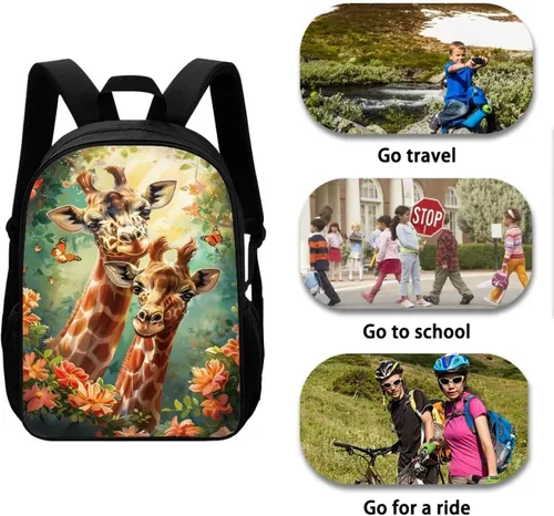 Miniatura 124 de HUGS IDEA Los animales frescos 3D niños escuela libro bolsa niños impresión mochilas, Baloncesto, Moderno