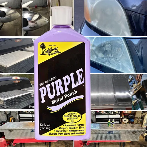 Miniatura 3 de CALIFORNIA CUSTOM Productos – El pulidor de metal morado original, sin silicona, seguro para talleres de carrocería, ideal para aluminio, latón