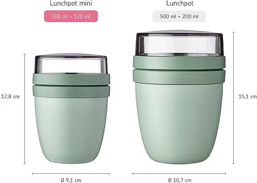 Miniatura 5 de Mepal Tarro de avena durante la noche – Mini – Práctica taza de yogur y taza de muesli – Compartimentos separados para yogur y muesli – Apto