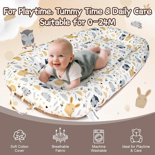 Miniatura 2 de Tumbona para bebé, tumbona para recién nacido de 0 a 24 meses, portátil y suave, regalos esenciales para bebés, tumbona portátil transpirable