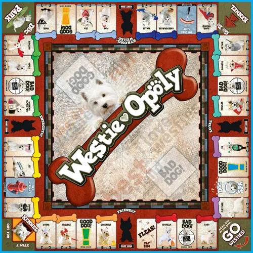 Miniatura 4 de Late for The Sky Westie-opoly Dog Lovers - Juego de mesa de estrategia familiar West Highland Terrier, a partir de 8 años, 2 a 6 jugadores