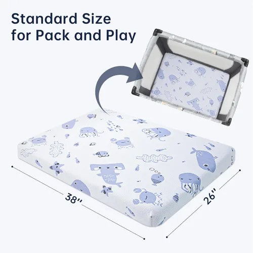 Miniatura 2 de Colchón grueso de doble cara de espuma viscoelástica premium, ligero, funda extraíble azul (SEA-BLUE)