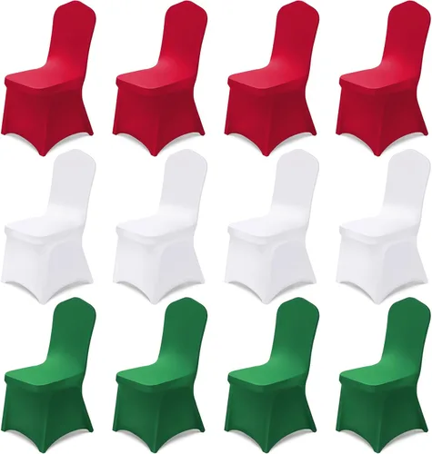 Miniatura 9 de Oudain 12 fundas para sillas plegables del 4 de julio, color rojo, blanco y azul, universales, de elastano, fundas protectoras elásticas lavables
