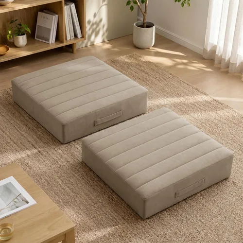 Miniatura 35 de JKMAX 2 Piezas Almohadas de Espuma de Alta Densidad para Piso - Almohadas Grandes Mejoradas para Asientos de Adultos - Cojín de Piso para Exteriores
