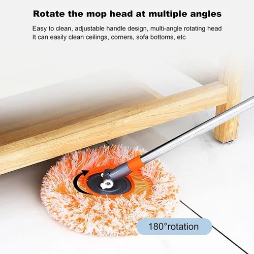 Miniatura 5 de Trapeador de limpieza ajustable giratorio de 360° – Nueva fregona extensible de limpieza de pared, trapeador giratorio de microfibra de mango largo