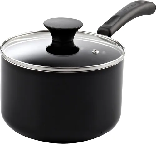 Miniatura 12 de Cook N Home - Cacerola antiadherente con tapa de vidrio de 2 cuartos de galón, olla multiusos para la cocina, sartén, color negro, de aluminio