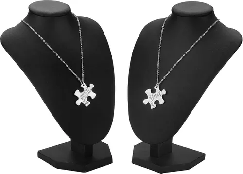 Miniatura 6 de Juego de 2 collares de mejores amigos para 2 Side by Side Or Miles Apart BFF Amistad Juego de collar a juego para mujeres y adolescentes, Metal