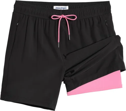 Miniatura 23 de maamgic Traje de Baño para Hombre 2 en 1, Pantalones Cortos de Natación de 17.8 cm para Hombre, Trajes de Baño, Pantalones Cortos de Tabla