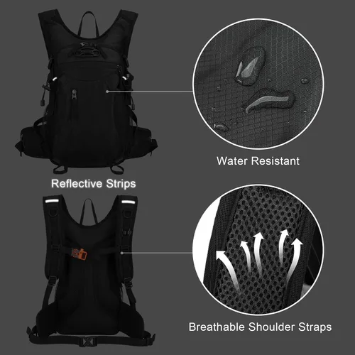 Miniatura 3 de Mochila de ciclismo de 15L con hebilla para casco para hombres y mujeres, pequeña, impermeable, ligera, mochila de senderismo con correa