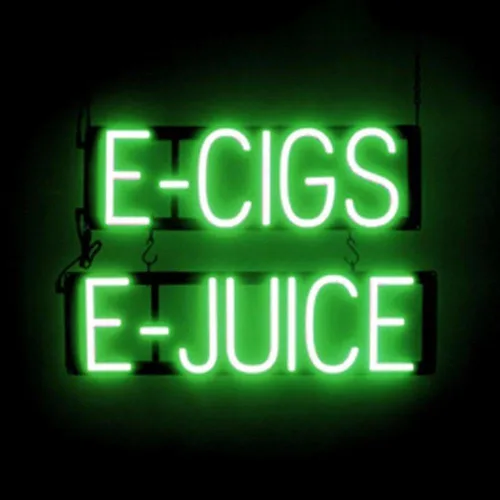 Miniatura 49 de SpellBrite Cartel E-JUICE Señalización de tienda de humo con aspecto de neón, luces LED azules 22.3 x 6.3 pulgadas