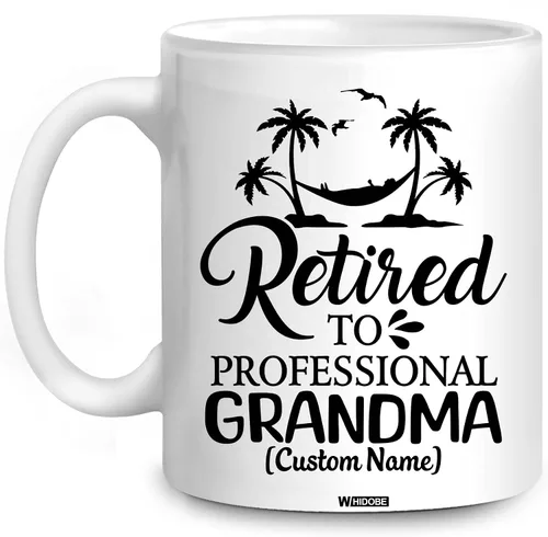 Miniatura 13 de WHIDOBE Taza de jubilación divertida personalizada con texto en inglés "Retired Not My Problem Any", taza para mujeres, hombres, papá, mamá, taza