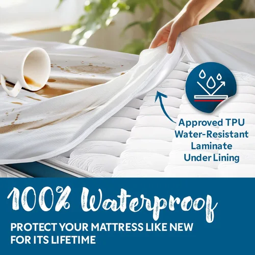 Miniatura 5 de Protector de colchón Guardmax con cremallera funda contra insectos para cama 100% impermeable suave, hipoalergénico y transpirable