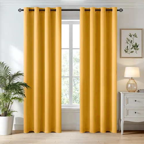 Miniatura 9 de MIULEE Cortinas opacas para dormitorio o sala de estar, juego de 2 paneles de cortina para ventana con aislamiento térmico y bloqueo de luz