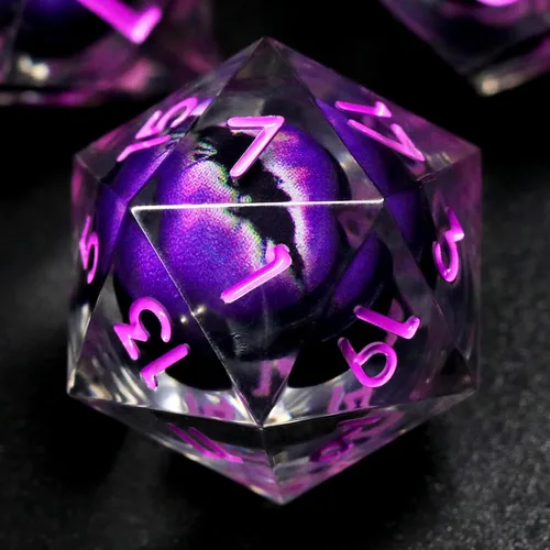 Miniatura 13 de FONVGOGO Dados Ojo de Dragón para Mazmorras y Dragones, Juego de Dados de Resina de Borde Afilado con Núcleo Líquido D&D Dados Poliédricos del Ojo