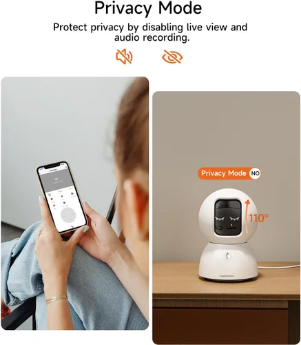 Miniatura 8 de Cámara para mascotas 5G para interiores con aplicación de teléfono, cámaras 3K para perros y gatos con altavoz, cámara de monitor de bebé WiFi