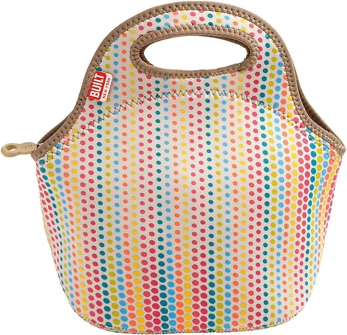 Miniatura 13 de BUILT Gourmet Getaway Bolsa Tote de Almuerzo de Neopreno Suave - Ligera, Aislada y Reutilizable, Talla Única, Big Dot Negro y Blanco