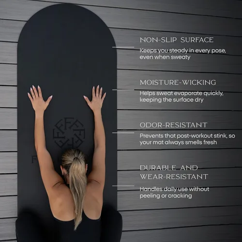 Miniatura 2 de FFLLOOWW BODY & SOUL Tapete de yoga antideslizante de alta calidad para entrenamiento en casa, gimnasio en casa, yoga y pilates, incluye correa