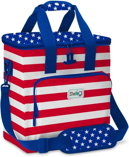 Swig Life Bolsa térmica con triple aislamiento con cremallera, bolsa enfriadora de viaje grande con capacidad para 16-24 latas, o 6 botellas de