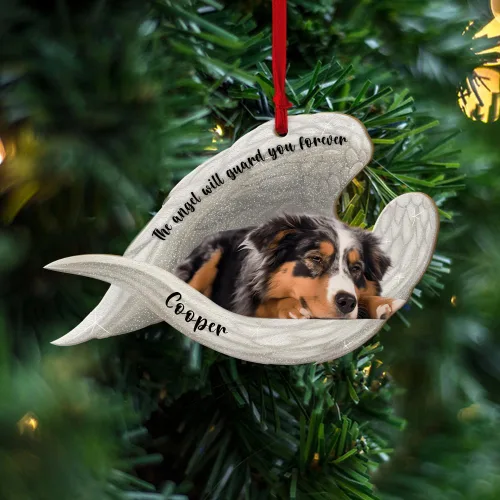 Miniatura 17 de Adorno plano 2D personalizado conmemorativo de perro bulldog – Adorno de memoria de perro, alas de ángel conmemorativas para mascotas, regalo