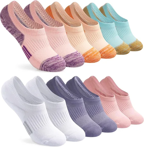 Calcetines invisibles para mujer, acolchados, de corte bajo, atléticos, ocultos, para tenis, tobillos, calcetines invisibles para correr, 46 pares