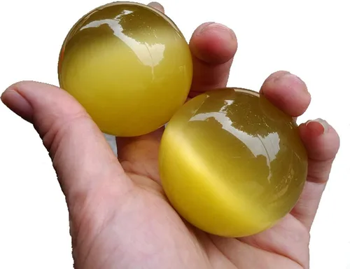 Miniatura 7 de Bolas artificiales de cristal Baoding de ojo de tigre de gato verde de 2 pulgadas, bolas de terapia de manos, bolas de estrés para aliviar