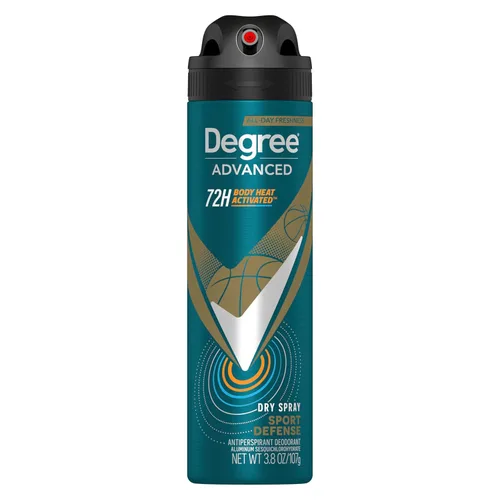 Degree Men Desodorante antitranspirante para hombre, aerosol seco, defensa deportiva, desodorante de protección contra el sudor y el olor de 72