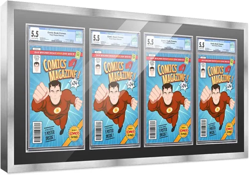 Miniatura 120 de Marco de cómic con paspartú para 8 CGC, CBCS o PGX Graded Comics - Marco de cómic blanco para cómics de 8.125 x 13 pulgadas Marco blanco