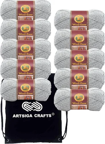 Miniatura 33 de Lion Brand Wool Ease Canyon Sunset 620-003 (3-Skeins - Mismo Lote de Tinta) Estambre Medio #4 Acrílico, Hilo de Lana para Crochet y Tejido con Bolsa