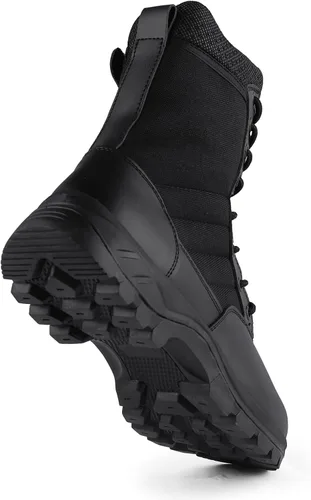 Miniatura 9 de Botas tácticas militares ligeras para hombres, duraderas YKK con cremallera lateral para policía, ejército, combate, selva, transpirables, cómodas
