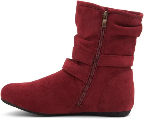 Miniatura 3 de Herstyle Lindell Botas de pantorrilla de tacón plano para mujer, con cremallera lateral, botines de tobillo