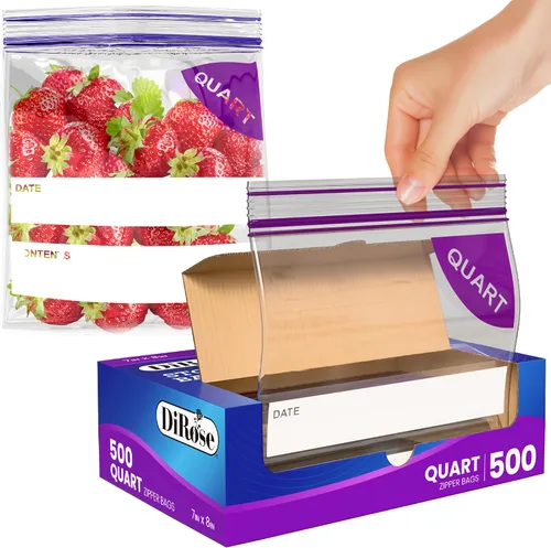 Miniatura 10 de DiRose Paquete de 250 bolsas de almacenamiento con cierre de 1 galón, diseño práctico y duradero, material seguro para alimentos, sin BPA, cierre