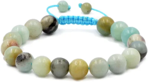 Miniatura 34 de AD Beads - Pulseras de gemas naturales de 0.39 pulgadas, cristales de sanación, macramé ajustable de 7 a 9 pulgadas