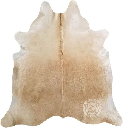 Sunshine Cowhides Alfombra 100% de piel de vaca beige Palomino, alfombra de estilo moderno de piel de animal y alfombra para el suelo, alfombra de