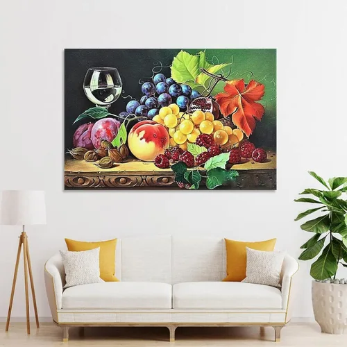 Miniatura 4 de Arte de pared vintage con imágenes de vino, obras de arte de vino y frutas, pintura al óleo sobre lienzo para comedor, lienzo, impresiones
