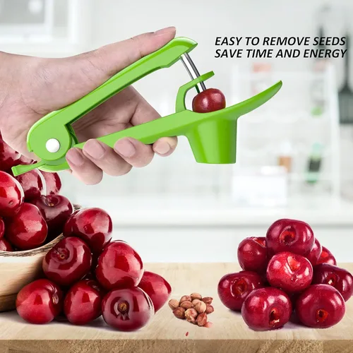 Miniatura 7 de Descarozador de cerezas - Ordekcity; herramienta de acero inoxidable para remover carozos de cerezas con diseño de empuje manual, ahorra tiempo