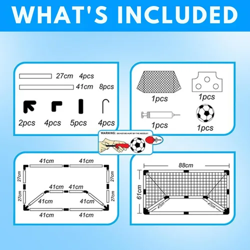 Miniatura 5 de Portería de fútbol para niños para patios traseros Juego de portería de fútbol para exteriores e interiores para niños y niñas de 2 a 8 años Red