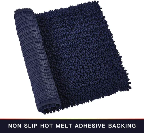 Miniatura 110 de Walensee Alfombra de baño antideslizante (24x17 pulgadas, rosa polvoriento) absorbente de agua, súper suave, lanuda de felpilla, lavable a máquina