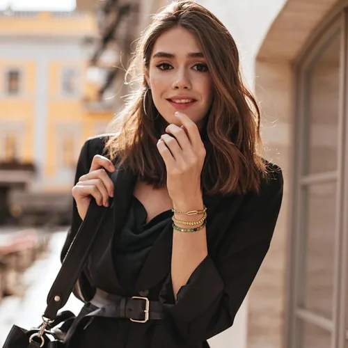 Miniatura 144 de Long tiantian Pulsera de oro gruesa para mujer, pulseras de oro delicadas, pulseras para mujer, pulseras apilables de eslabones de cadena