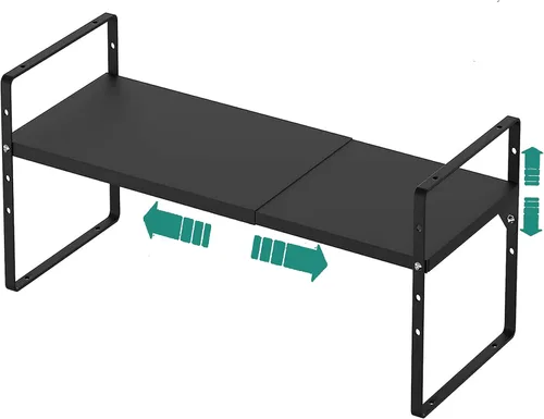 SUZLON Estante organizador de gabinete expandible, estante apilable de almacenamiento para mostrador de cocina, estante de despensa de altura