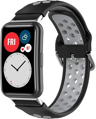 BabyValley Correa compatible con Huawei Watch Fit Pulsera de silicona de dos colores con herramientas, correa deportiva de repuesto impermeable para